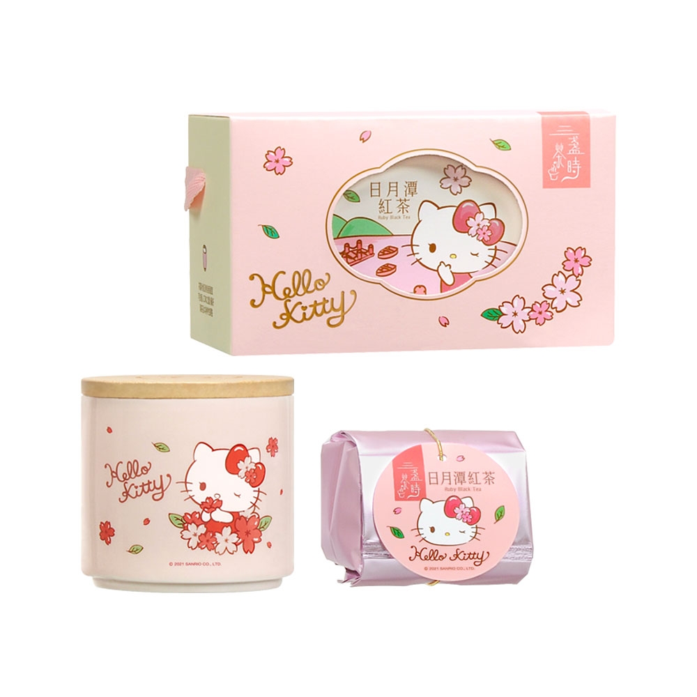 Hello Kitty 日月潭紅玉紅茶陶瓷儲物罐小禮盒(外盒附緞帶提把)