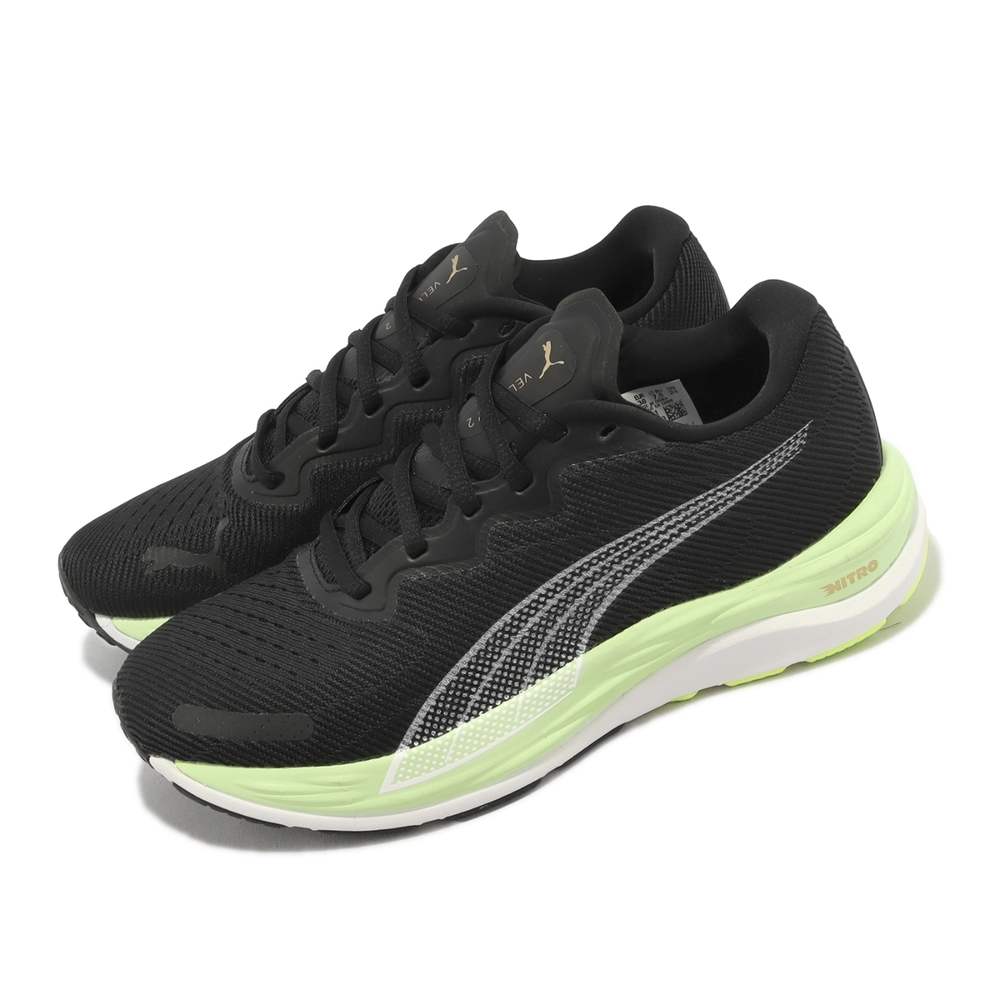 Puma 慢跑鞋 Velovity Nitro 2 Run 75 Wns 女鞋 黑 綠 緩衝 回彈 運動鞋 37853001