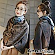 AnnaSofia 謐彩樹影款 拷克邊韓國棉圍巾披肩(藍咖漸層系) product thumbnail 1