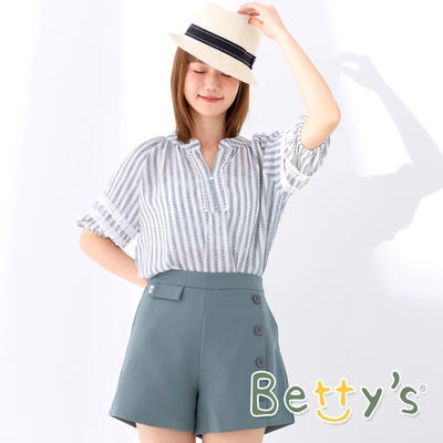 betty’s貝蒂思　氣質款側排釦短褲 (暗海綠)