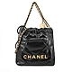 CHANEL 22 Mini Handbag菱格紋縫線亮面小牛皮肩背包(黑色) product thumbnail 1