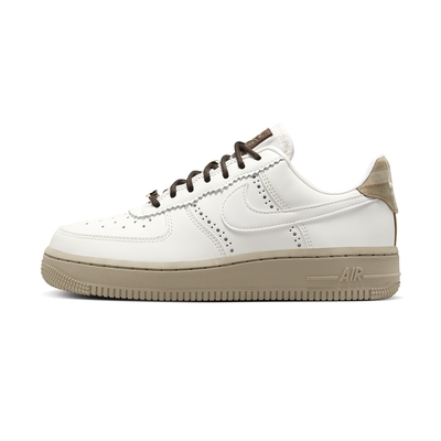 NIKE Air Force 1 Low 女 白棕色 美拉德 復古 雕花 巴洛克 低筒 休閒鞋 FV3700-112