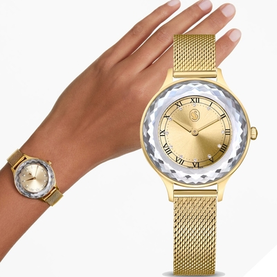 SWAROVSKI 施華洛世奇 Octea Nova 簡約優雅腕錶-5649993/金色33mm