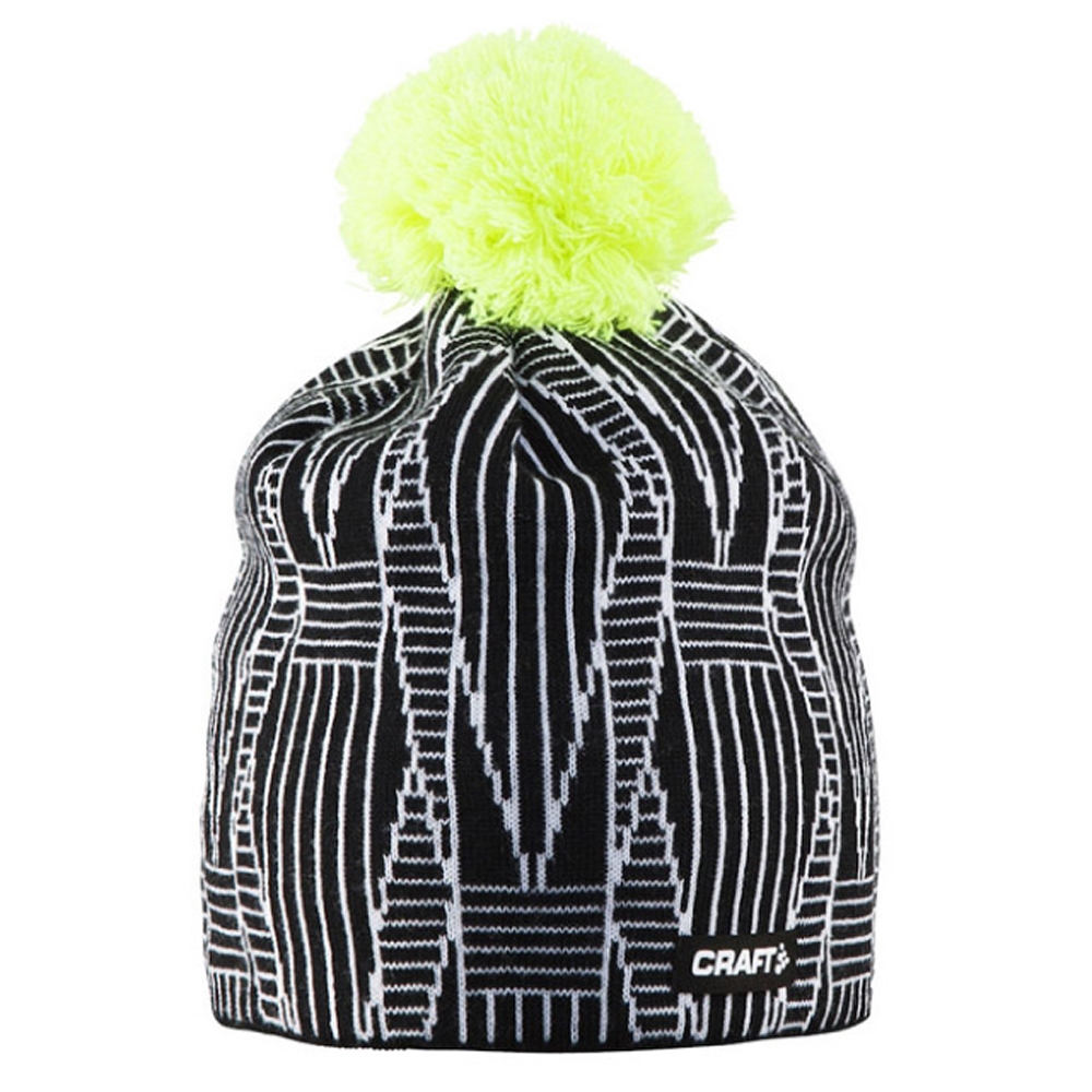 瑞典 Craft Voyage Hat 毛呢球球保暖帽.彈性透氣保暖針織羊毛帽_黑色