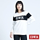 EDWIN 剪接配色 厚長袖T恤-中性-白色 product thumbnail 1