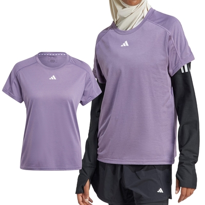 Adidas Tr-es Crew T 女款 紫色 舒適 吸濕 排汗 上衣 運動 休閒 短袖 IS3956