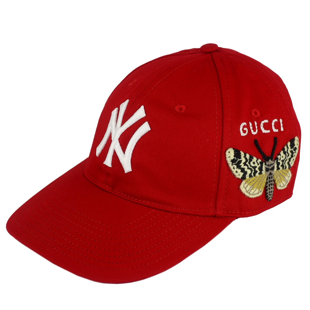GUCCI NY Yankees 紅色洋基聯名棒球帽