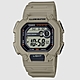 CASIO 懷舊復古風格兩地時間數位休閒錶-(W-737HX-5AVDF)卡其色45.5mm product thumbnail 1