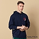 Nautica 男裝 撞色拼接休閒長袖連帽T恤-深藍 product thumbnail 1