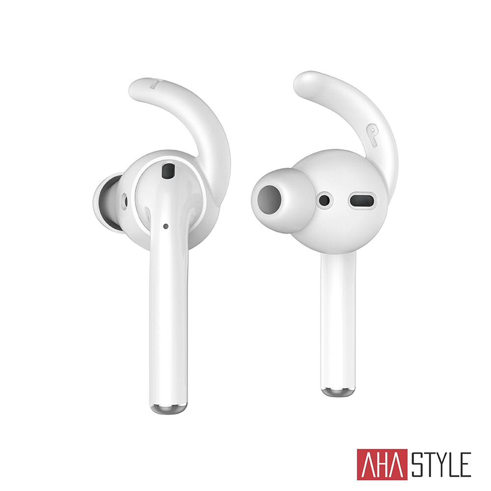 AHAStyle 入耳式耳套 AirPods/EarPods 適用耳塞耳機套 2組入-透白