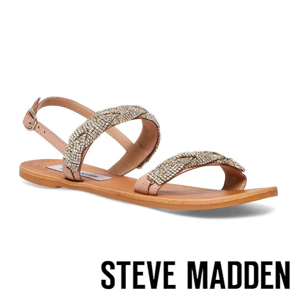 STEVE MADDEN-LUSINE 鑽飾雙帶平底涼鞋-粉色