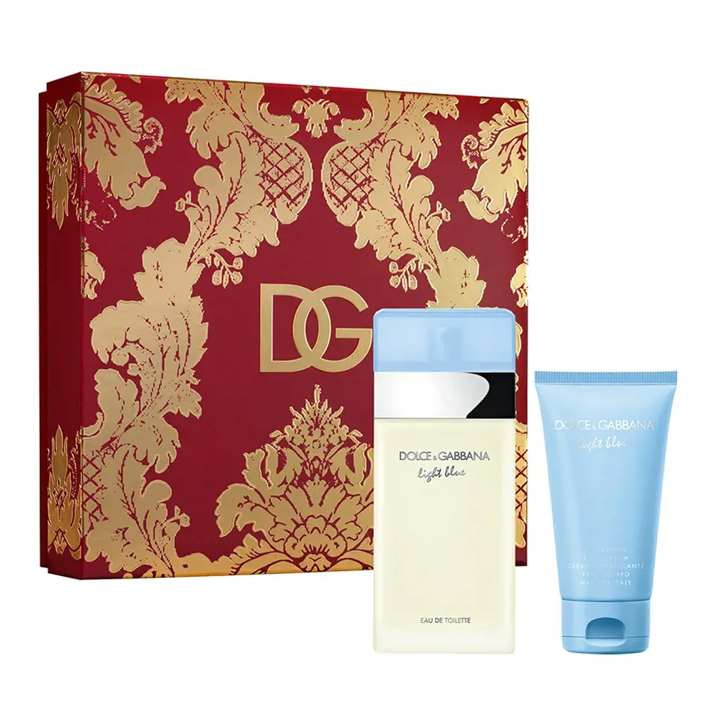 DOLCE & GABBANA 淺藍女性淡香水聖誕禮盒(100ml淡香水+50ml身體乳)-快速到貨