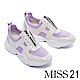 休閒鞋 MISS 21 個性異材質拼接拉環鍊設計厚底休閒鞋－米 product thumbnail 1