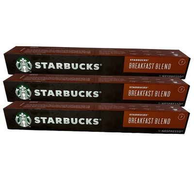 星巴克早餐綜合咖啡膠囊 BREAKFAST BLEND 10顆/3盒;適用Nespresso膠囊咖啡機