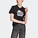 Adidas Doodle Fill T [IJ7327] 女 短袖 上衣 T恤 亞洲版 Q版塗鴉 雲朵 小花 休閒 黑 product thumbnail 1