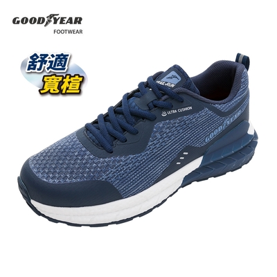 【goodyear 固特異】風馳-4e寬楦緩震運動鞋/男 緩震 耐磨 藍(gamr33226)