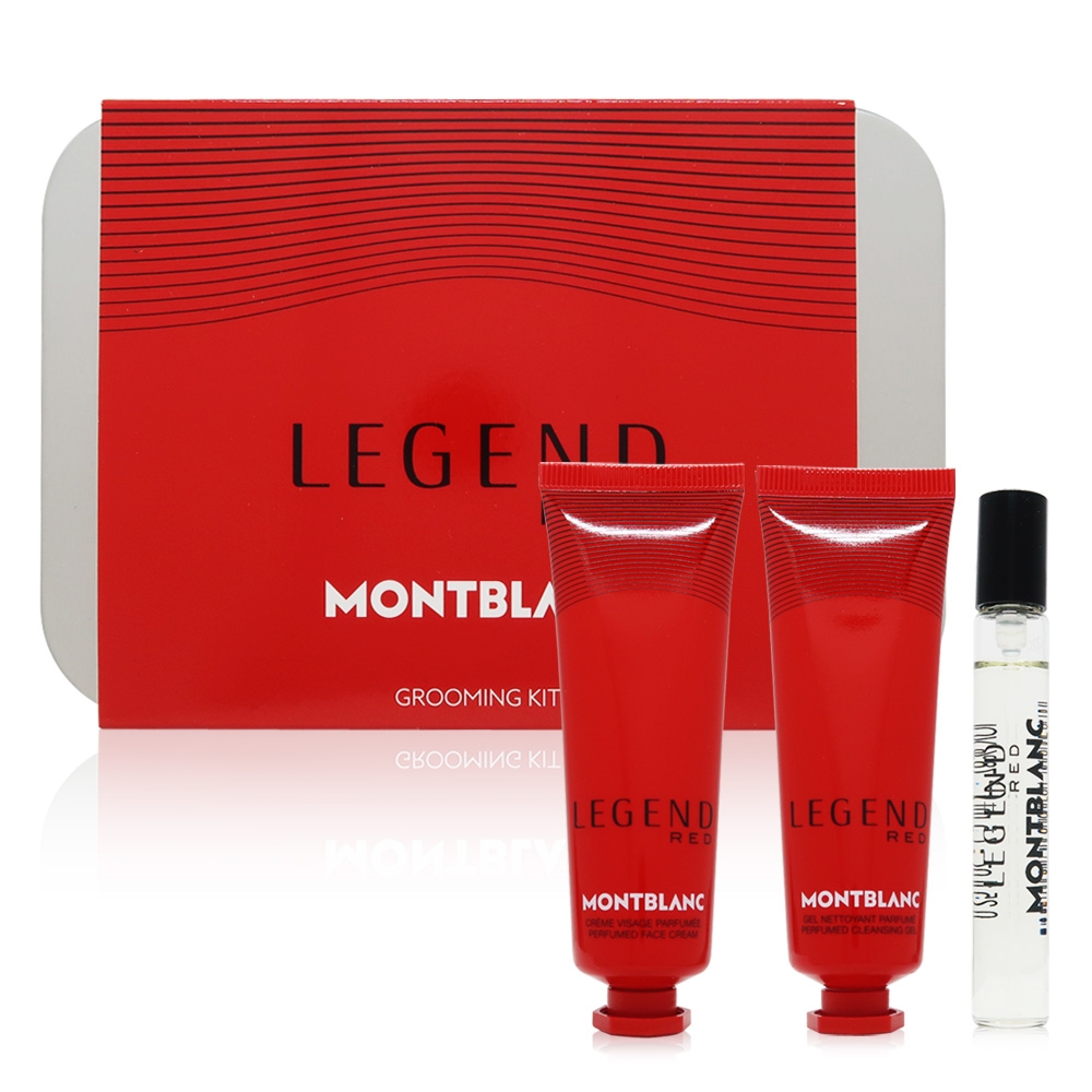 Mont Blanc 萬寶龍 Legend Red 傳奇烈紅男性禮盒(淡香精 EDP 7.5ml+面霜30ml+潔膚凝膠30ml) (平行輸入)