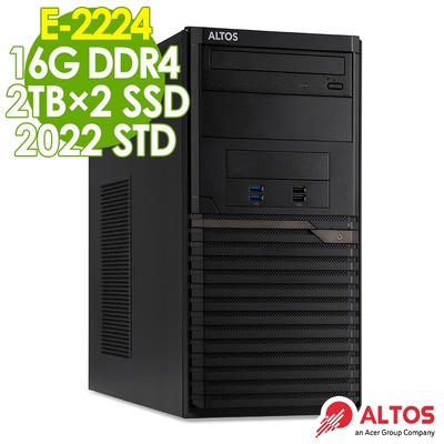 Acer Altos T110F5 商用伺服器 E-2224/16G/2TBX2/2022STD