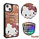 三麗鷗 Kitty iPhone 13 6.1吋軍規防摔鏡面水晶彩鑽手機殼-豹紋凱蒂 product thumbnail 1