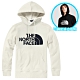 The North Face 男女款 經典大LOGO 彈性長袖可調節保暖連帽上衣.T恤_白 N product thumbnail 1