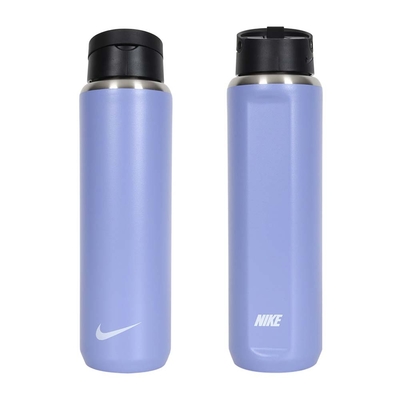 NIKE SS RECHARGE 吸管保冷瓶 24OZ-運動水壺 700ML N100163250124 紫白