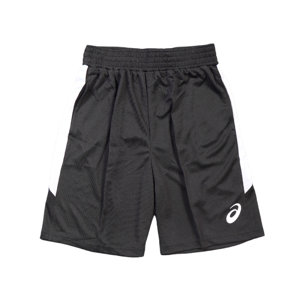 Asics 短褲 Basketball Shorts 男款 亞瑟士 鬆緊褲頭 抽繩 網布 膝上 運動 黑 白 K3204490