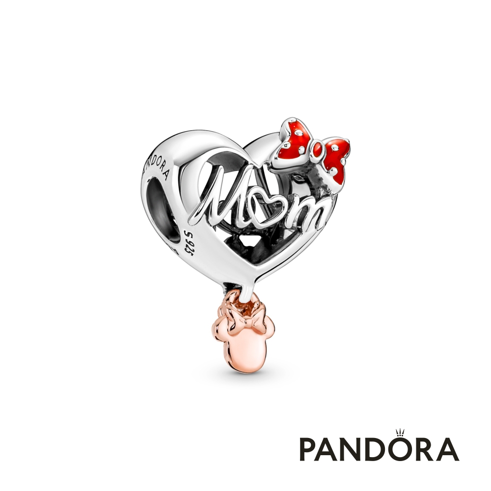 【Pandora官方直營】迪士尼米妮造型「Mum」心形串飾