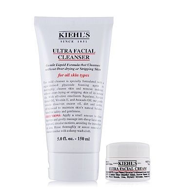 KIEHLS 契爾氏 冰河保濕潔面乳150ml+冰河醣蛋白保濕霜7ML