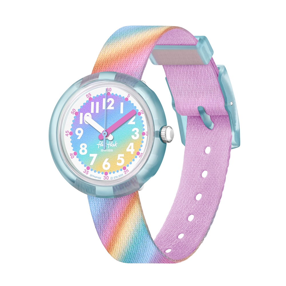 FLIKFLAK 兒童手錶 流動彩虹 LIQUID RAINBOW (31.85mm) 瑞士錶 兒童錶 手錶 編織錶帶