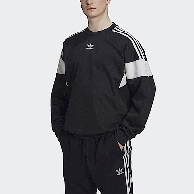 Adidas Cutline Crew [HN6117] 男 長袖上衣 大學T 國際版 寬鬆 運動 休閒 經典 舒適 黑
