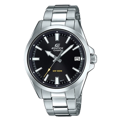 CASIO EDIFICE 日期顯示不鏽鋼錶帶腕錶(EFV-100D-1A)-黑x48mm