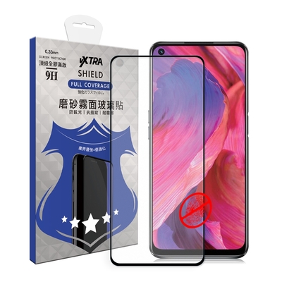 VXTRA 全膠貼合 OPPO A74 5G 霧面滿版疏水疏油9H鋼化頂級玻璃膜(黑)