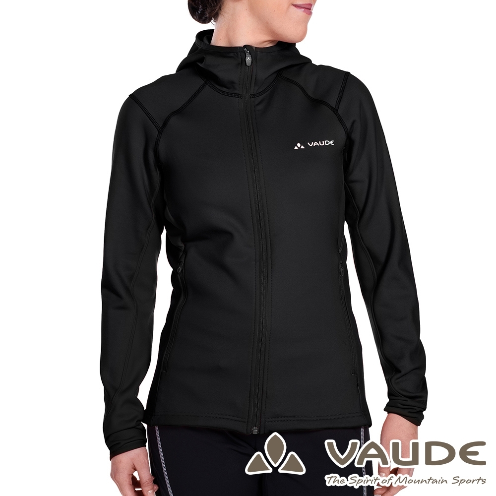 【德國 VAUDE】女款抗風內層刷毛保暖連帽彈性休閒外套VA-05703黑