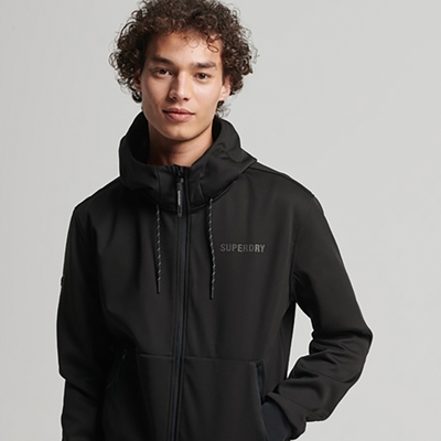 SUPERDRY 男裝 長袖 休閒外套 Tech Soft Shell Track 黑