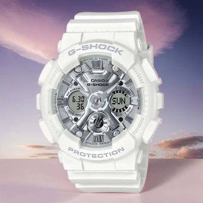 CASIO 卡西歐 G-SHOCK 蒸鍍光澤雙顯手錶 送禮推薦 GMA-S120VA-7A