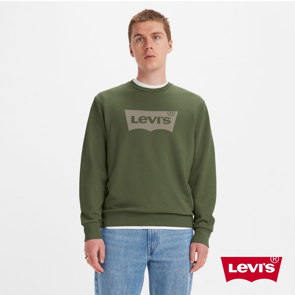 Levis 男款 標準版大學T / 經典Logo / 軍綠