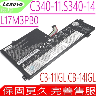 Lenovo L17M3PB0 聯想電池 適用 C340-11 S340-14 N3450-81 CB 11IGL 14IGL05 100E 300E 500E L17C3PG0 L17L3PB0