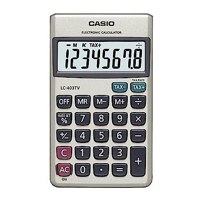 CASIO 8位數大螢幕攜帶型計算機-(LC-403TV)