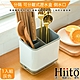Hiito日和風 萬用收納系列 多功能廚房衛浴瀝水分隔廚具收納筒 灰 product thumbnail 1