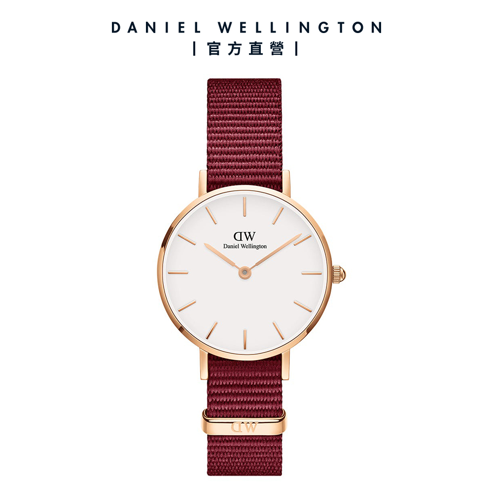 Daniel Wellington DW 手錶 Petite Roselyn 28mm玫瑰紅織紋錶 絕版DW00100293