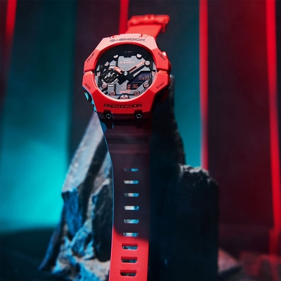 CASIO 卡西歐 G-SHOCK 藍牙連線 時尚錶圈雙顯腕錶 禮物推薦 畢業禮物 46mm / GA-B001-4A