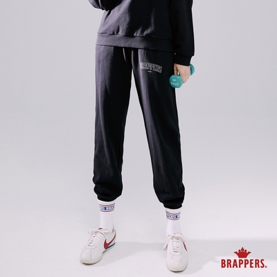 BRAPPERS 女款 Wellbe系列-弧形印花休閒束口褲-黑