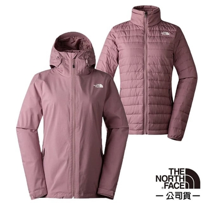 【The North Face】女新款 3效能 防水透氣防風耐磨連帽二件式外套(亞洲版型)/夾克_5B1X-I0V 紫色