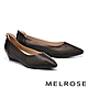 低跟鞋 MELROSE 美樂斯 氣質編織鏤空羊皮尖頭楔型低跟鞋－黑 product thumbnail 1