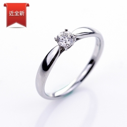 Tiffany 0.22克拉圓形鑽石4爪鉑金戒指