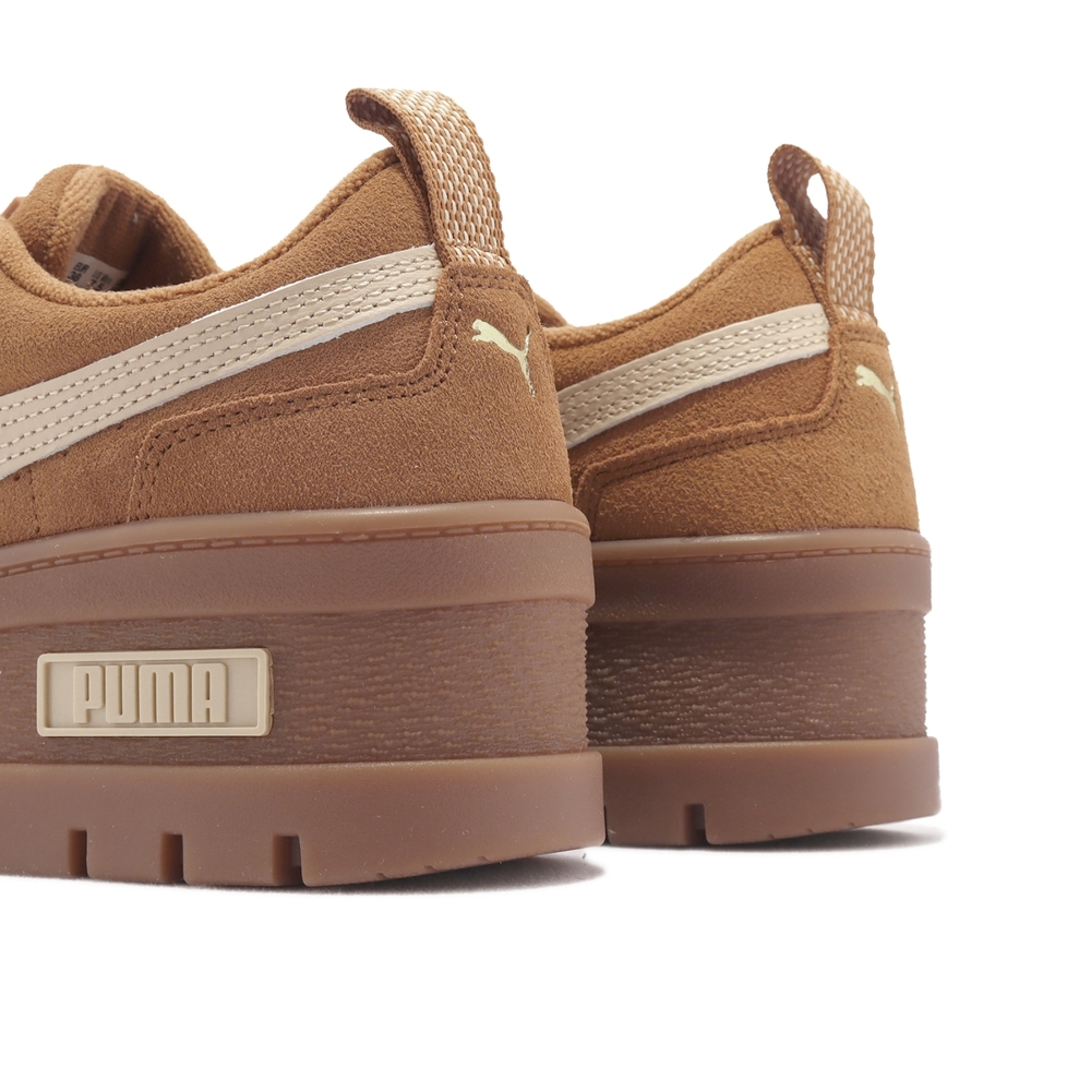 Puma 休閒鞋Mayze Wedge Suede Wns 女鞋咖哩棕厚底麂皮增高拼接