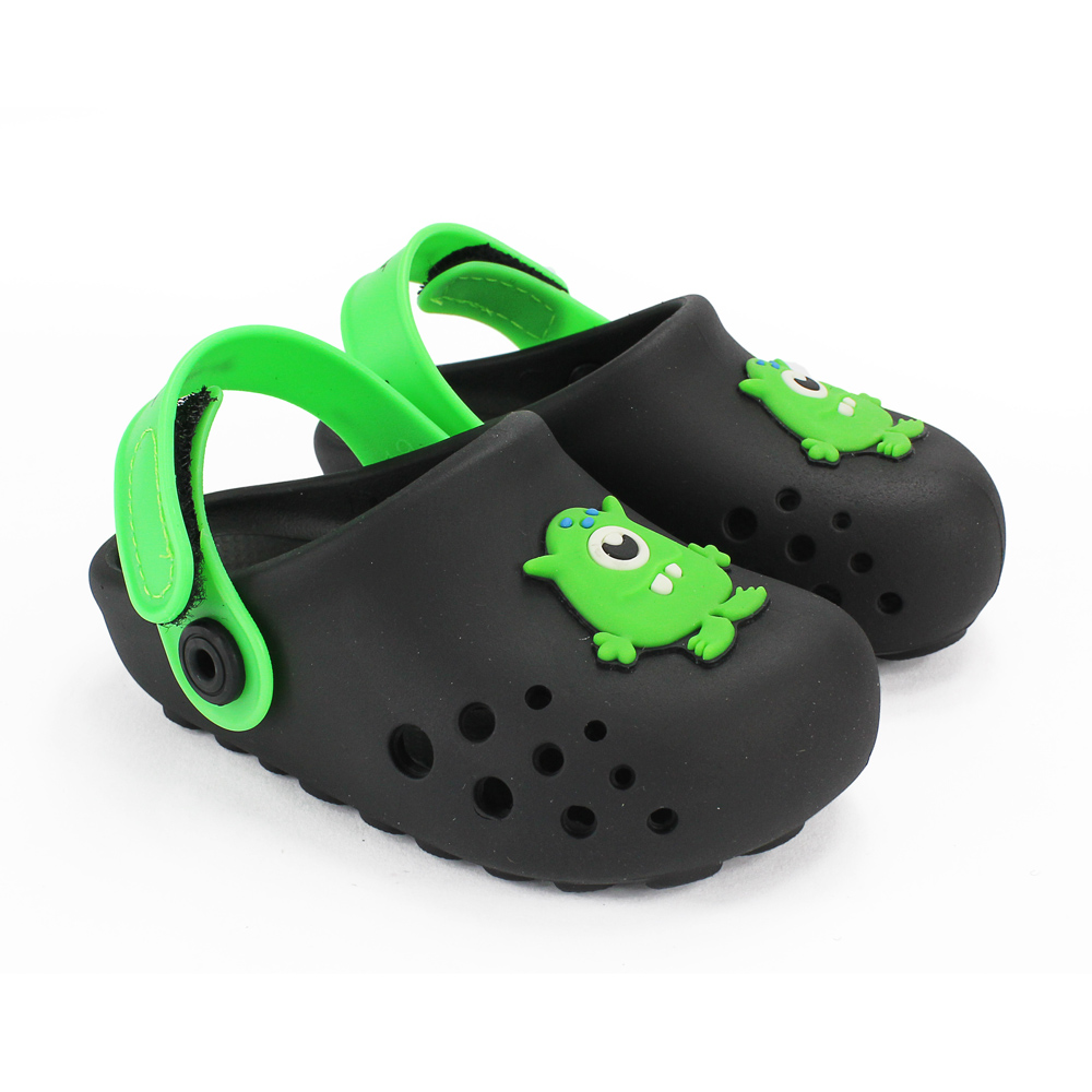 巴西品牌-幼童 布希鞋 LUNAR 黑綠色
