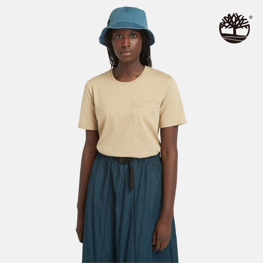 Timberland 女款米色口袋短袖T恤|A5NW2DH4
