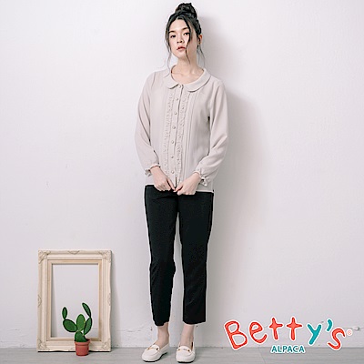 betty’s貝蒂思　簡約率性素面長褲(黑色)