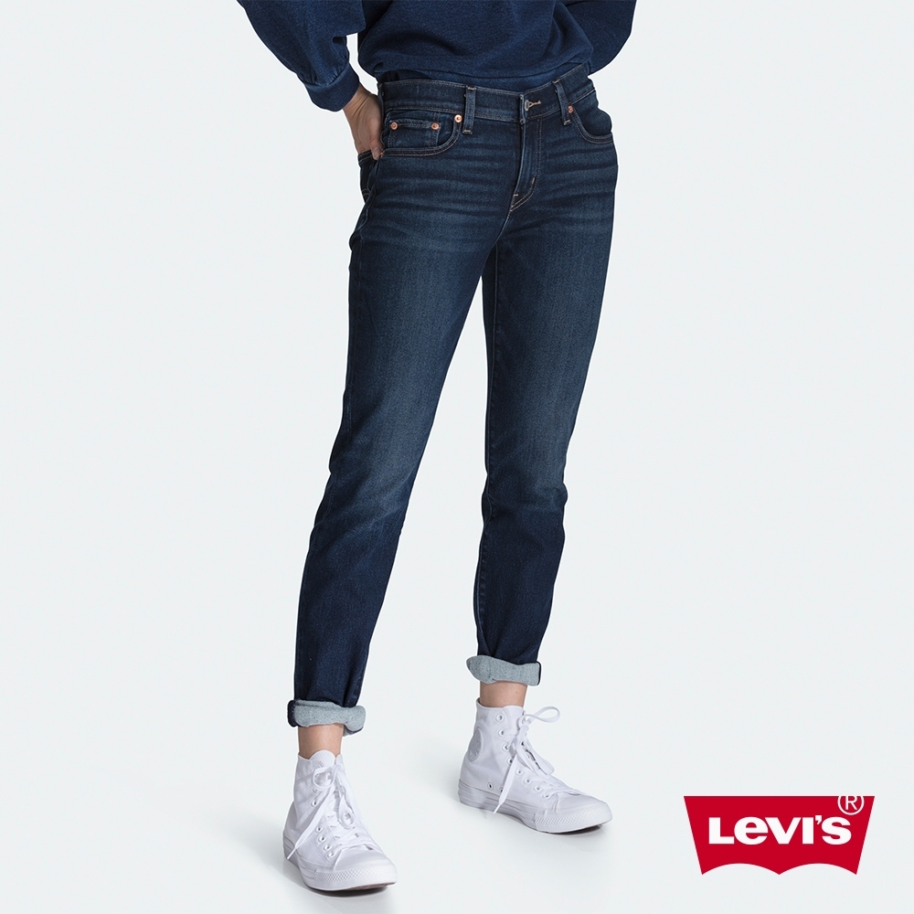 Levis 女款 中腰修身窄管牛仔長褲 Sorbtek保暖纖維 Warm Jeans內刷毛 彈性布料